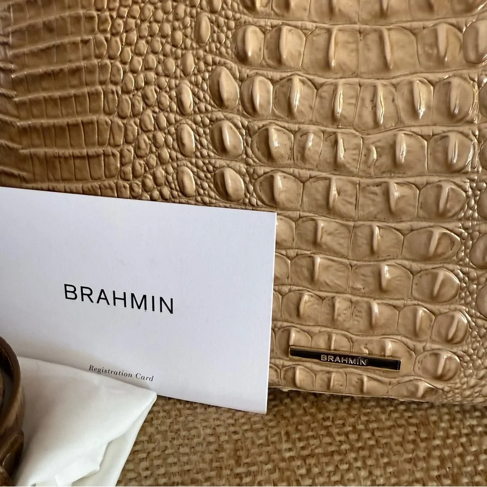 Brahmin Metallic Gold Embossed Shoulder Bag - Picture 3 of 6